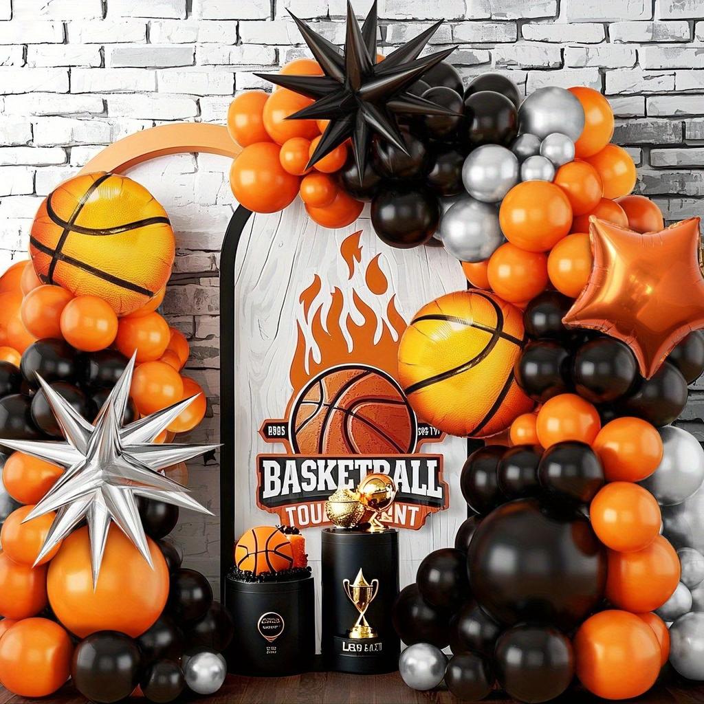 Aluminum Film Basketball-themed Balloon Set for Children's Birthday Party Decoration Scene Arrangement Supplies