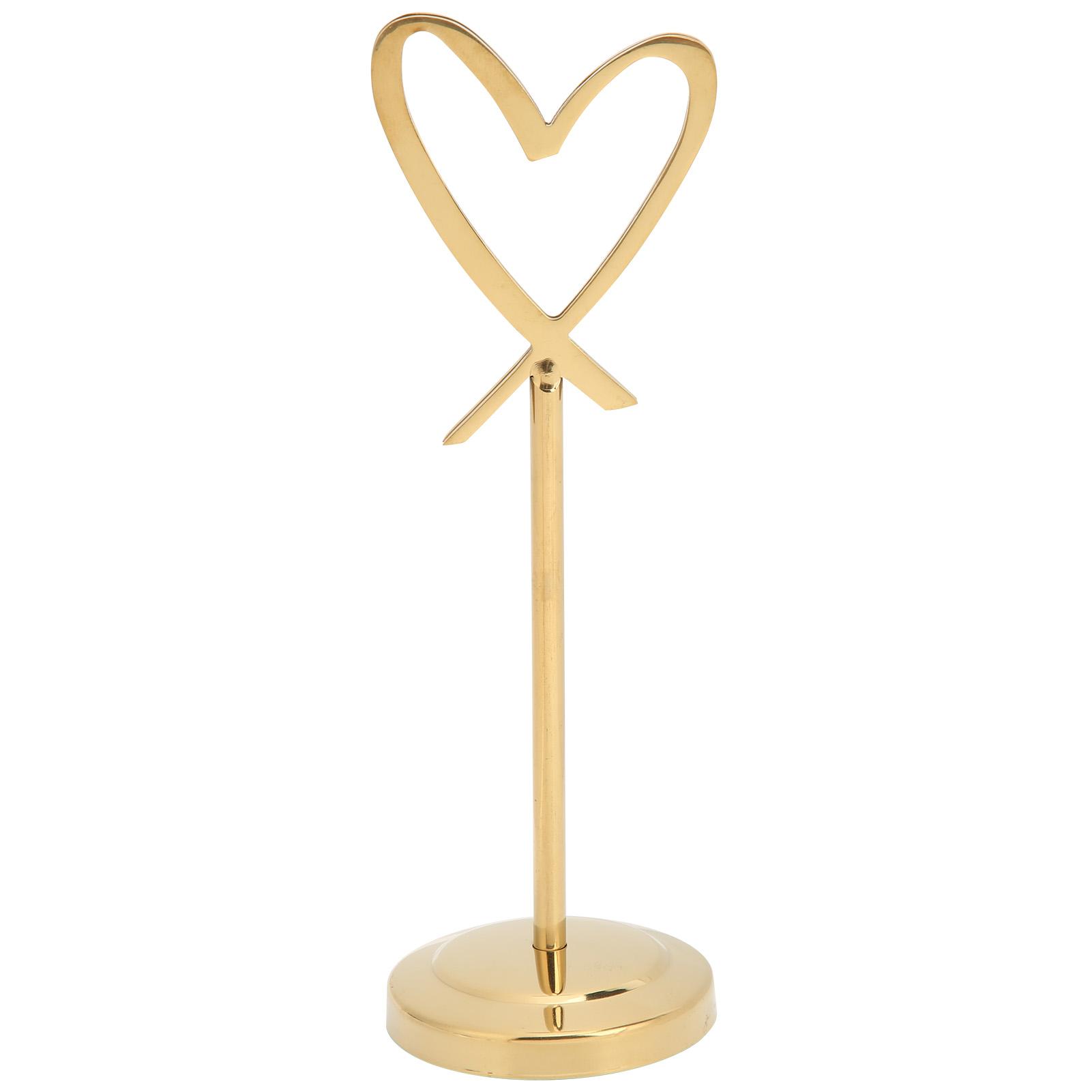 

Table Number Holder Card Stand Place Card Holder Heart‑Shaped Table Card Holder Memo Clips for for Wedding Party золотий
