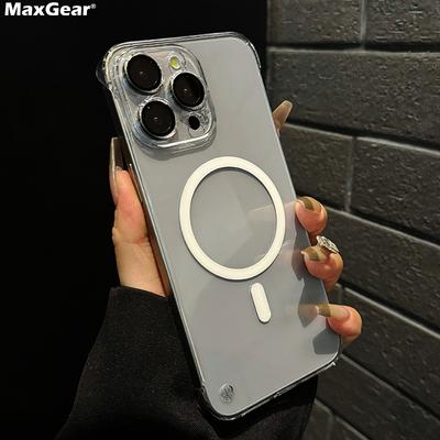 Luxus HD Transparentes Rahmenloses PC Hartschalenetui Für iPhone 16 15 14 Plus 13 12 11 Pro Max magnetisch Für Magsafe Kabelloses Laden Capa
