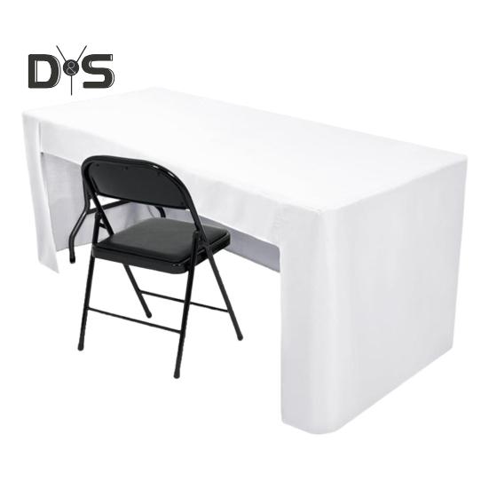 Spannbettlaken, Polyester, offene Rückseite, einfarbig, waschbar, Tischdecke für Meetings, Partys, Hochzeiten, Bankette, Geburtstagsdekoration