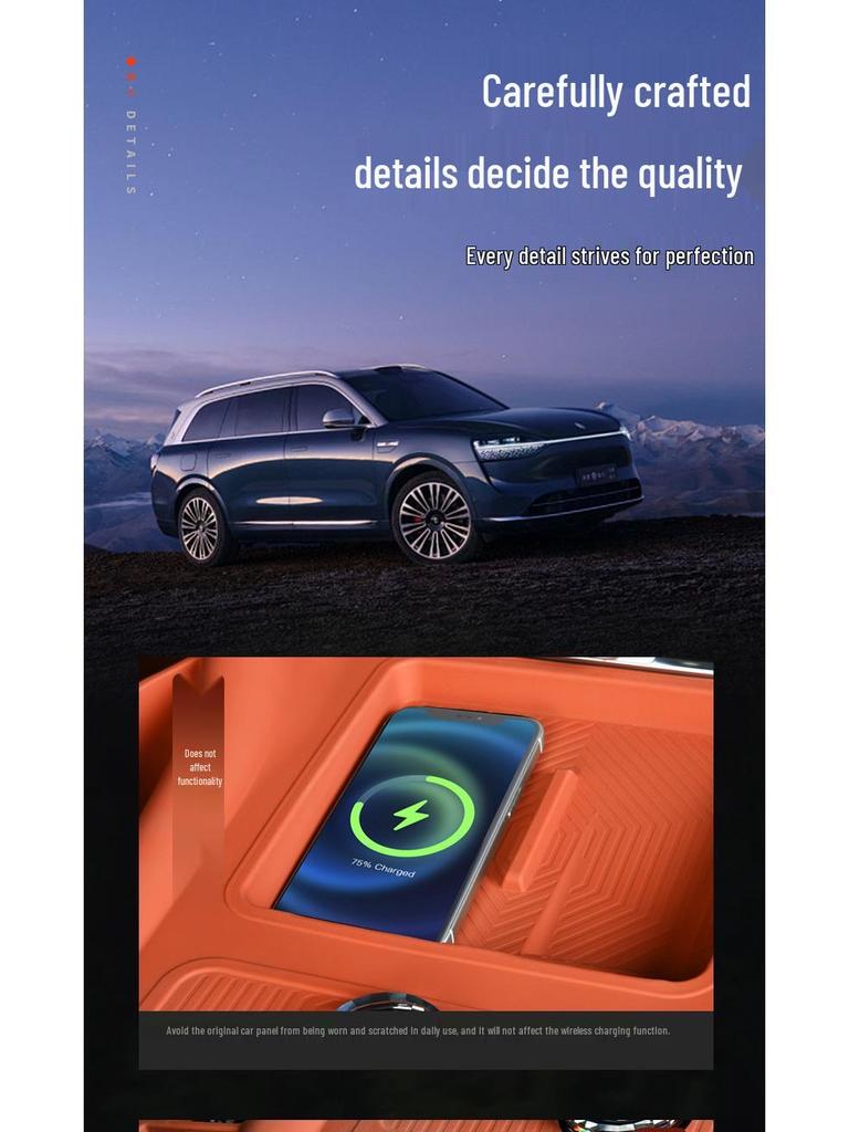 AITO M9 Silicone Mat Wireless Charging Cup Holder for Central Control Panel