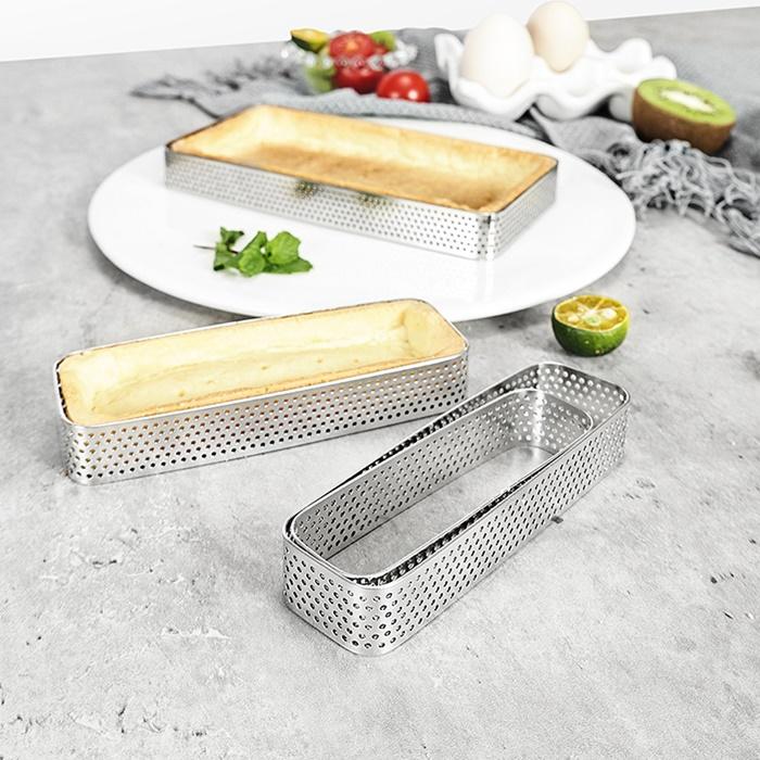 Perforated Tartlet Form 10x4xh2cm Rectangular Tart Edge