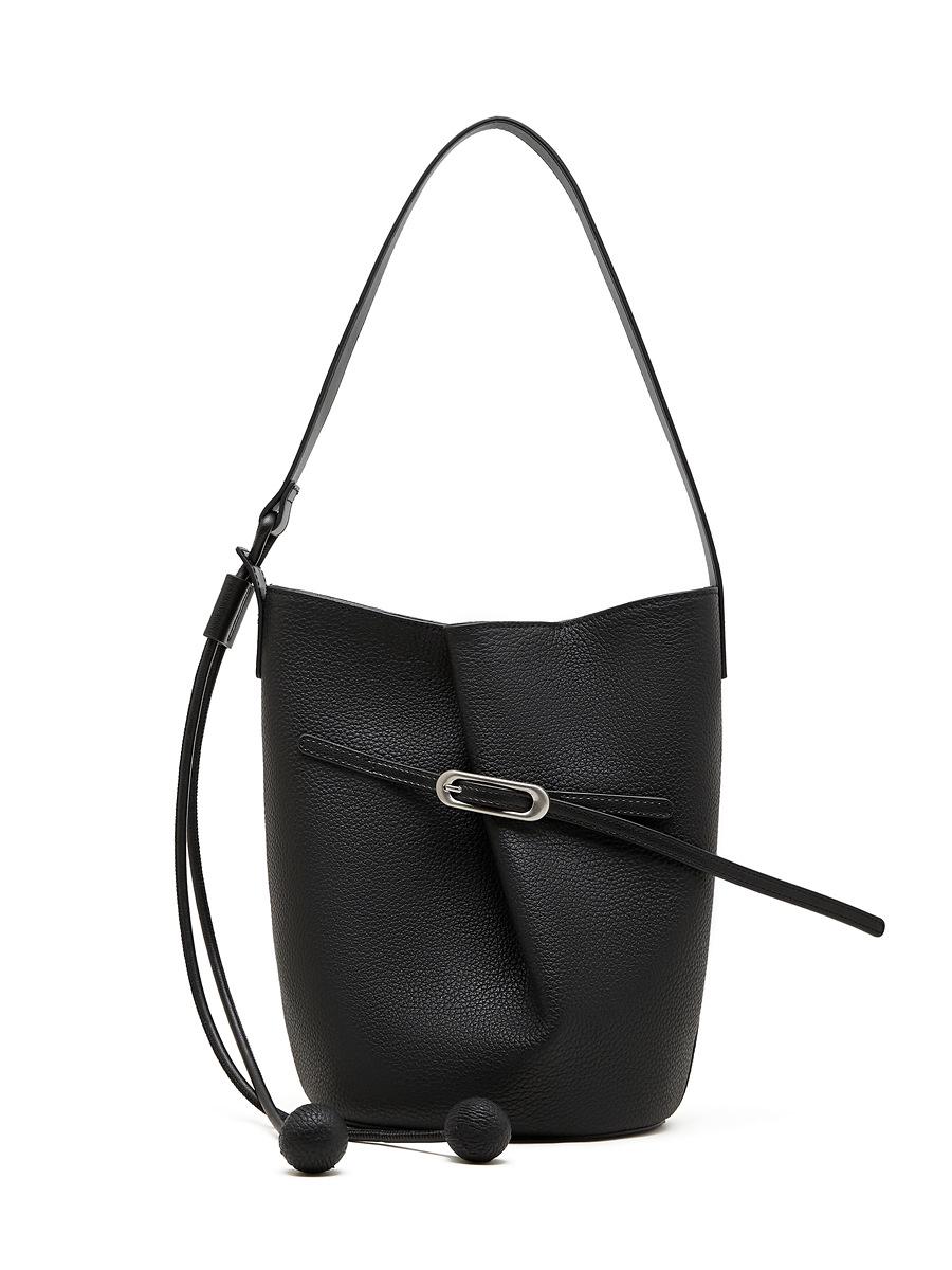 Elegant Cowhide Bucket Bag - Versatile, Large Capacity Genuine Leather Women s Shoulder Bag