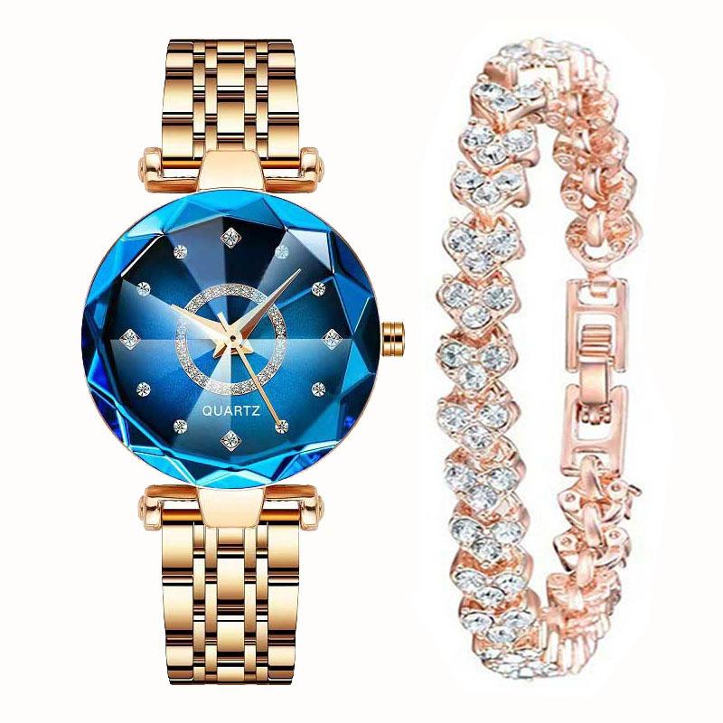 Niche high-value women's watch fashion heart of the ocean quartz watch diamond watch simple