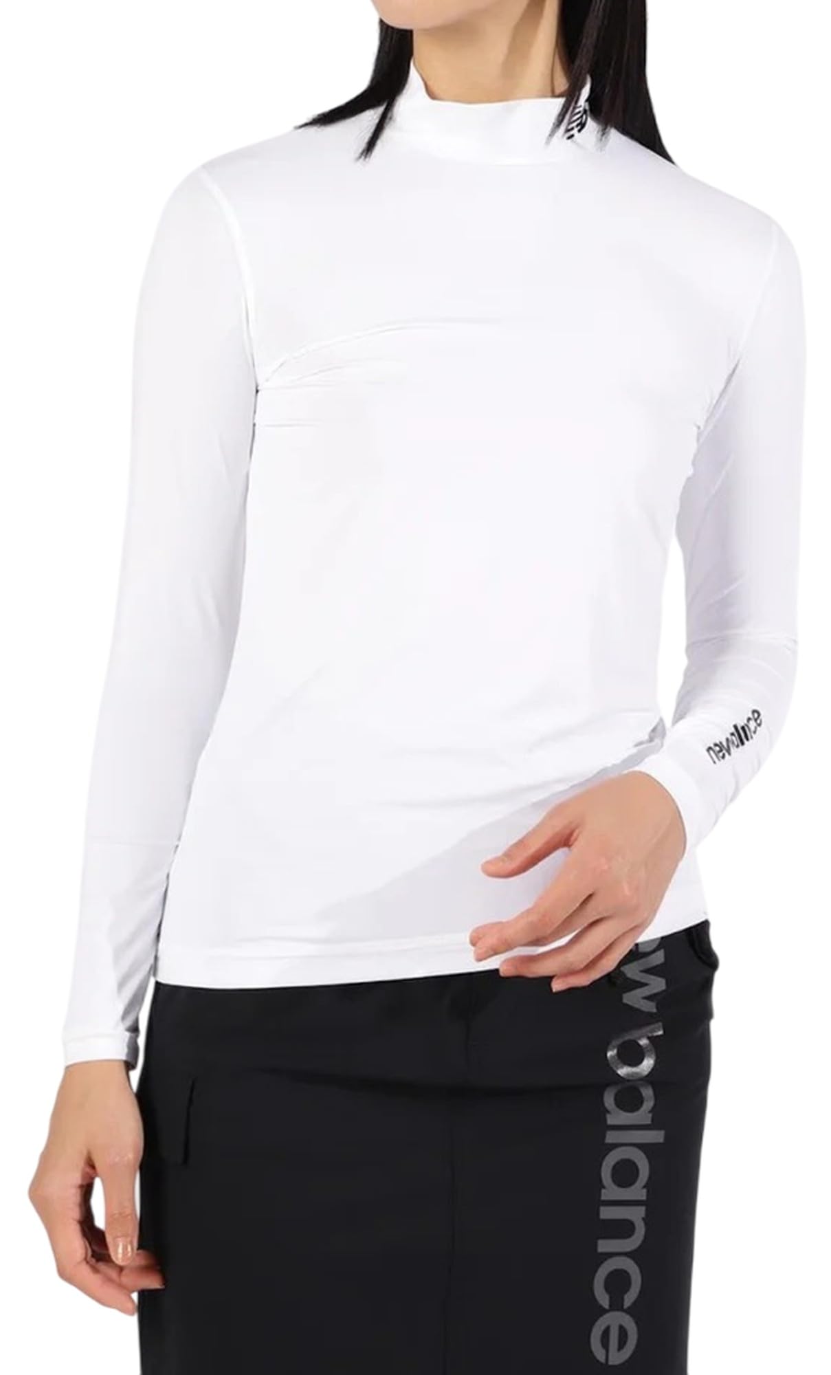 

Golf Long Sleeve Mock Neck Shirt Quick UV 0 [New Balance] Women s (Moisture Absorbent, Drying, Protection) / 012-5967501 030_White [S]