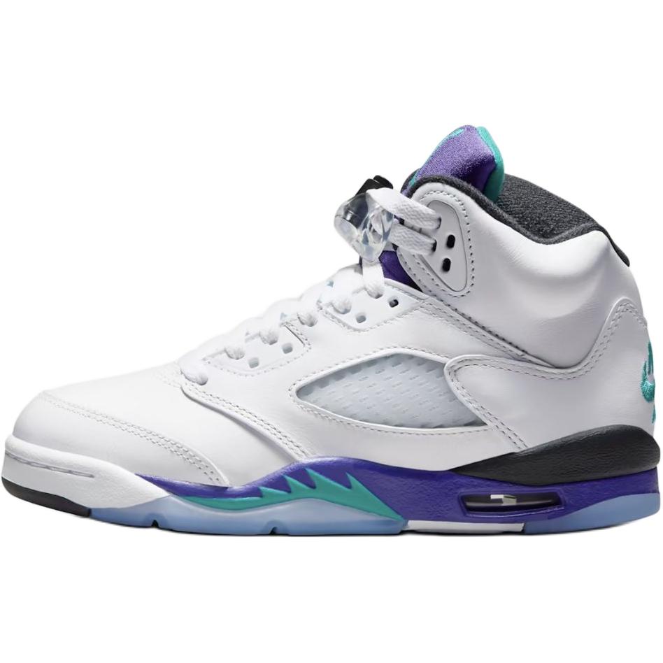 Air Jordan 5 Retro GS Grape 2025 Dětské tenisky Bílá Nová-Smaragdová Hroznová-Ledová HQ7980-100