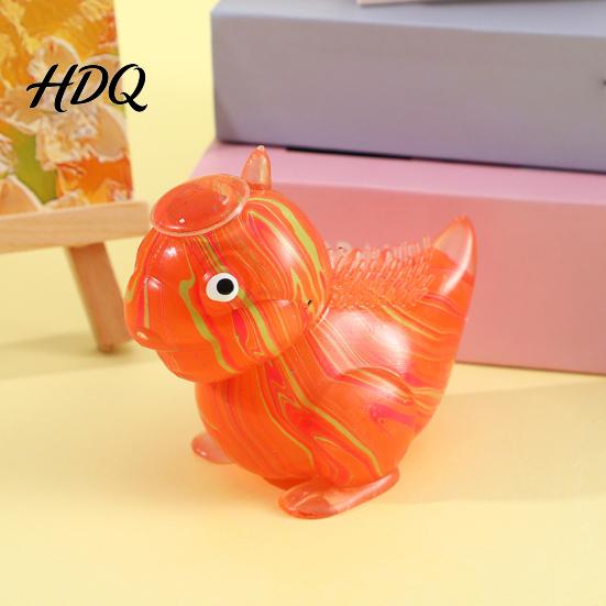Kids Stress Relief Toy Dinosaur Squeeze Slow-Rising TPR Fidget for Flowing Pattern Cute Soft Decompression Gadget Students Adults Pinching Sensory