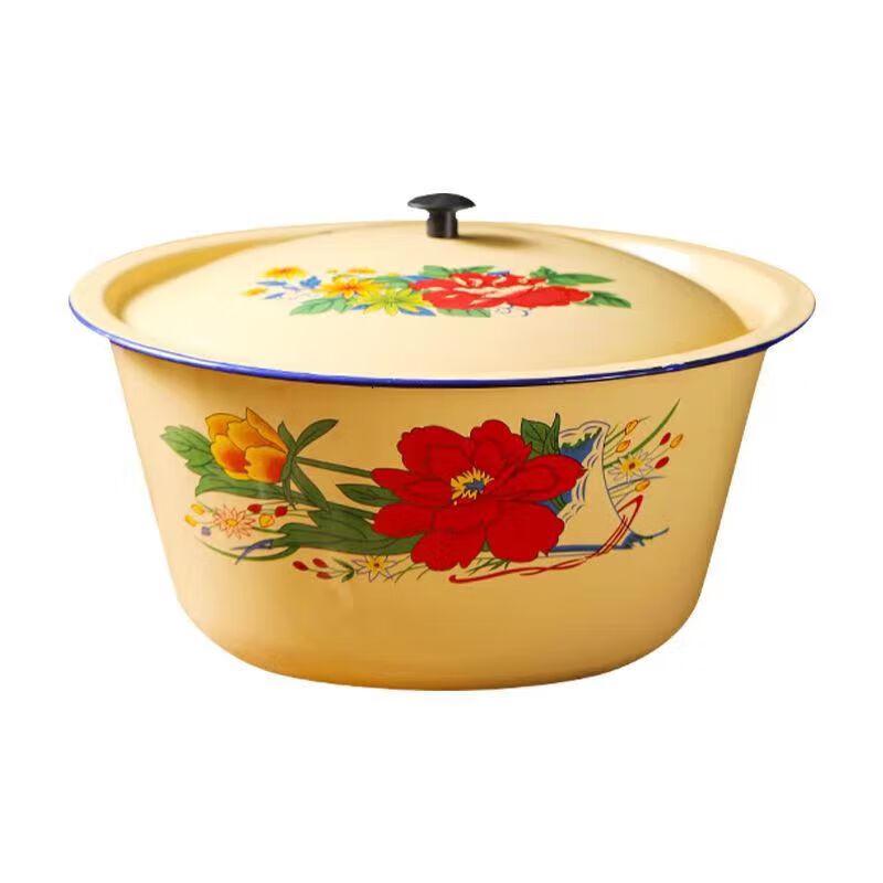 Retro Enamel Storage Bowl with Lid