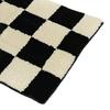 Runner Rug Black White Plaid Pattern Vintage Style Water Absorbent Stain Resistant Runner Carpet