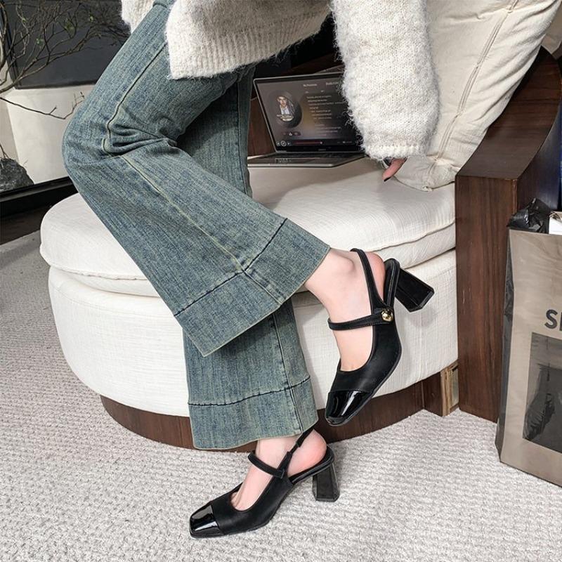 Fashion Summer High Heel Women Sandals Fashion Square Toe Shoes Design Style Banquet Party Sandalias Shoes