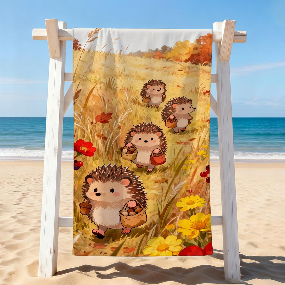 Fashion print Hedgehog Towel Drying Bath Towel Applicable To Light Swimming Camping Yoga Beach Out