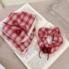 1pc Korean style cherry wind headband spring new red checkered cherry square scarf large intestine headband