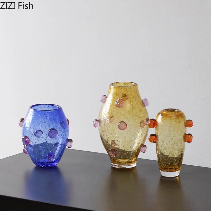 Creative Bubble Decorative Glass Vase Hydroponics Flower Pots Desk Decoration Artificial Flowers Vases Room Aesthetic Decor