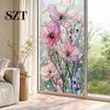 Dekorative Fenster-Sichtschutzfolie Statischer Glasaufkleber, Farbige Blumenstrukturfolie, UV-Transparente Lichtblockierende Wasserdichte Staubdichte Aufkleber für