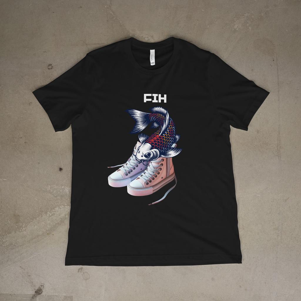 Fih Shoes Fish Funny Misspelled Fish Meme Humor Graphic T-Shirt