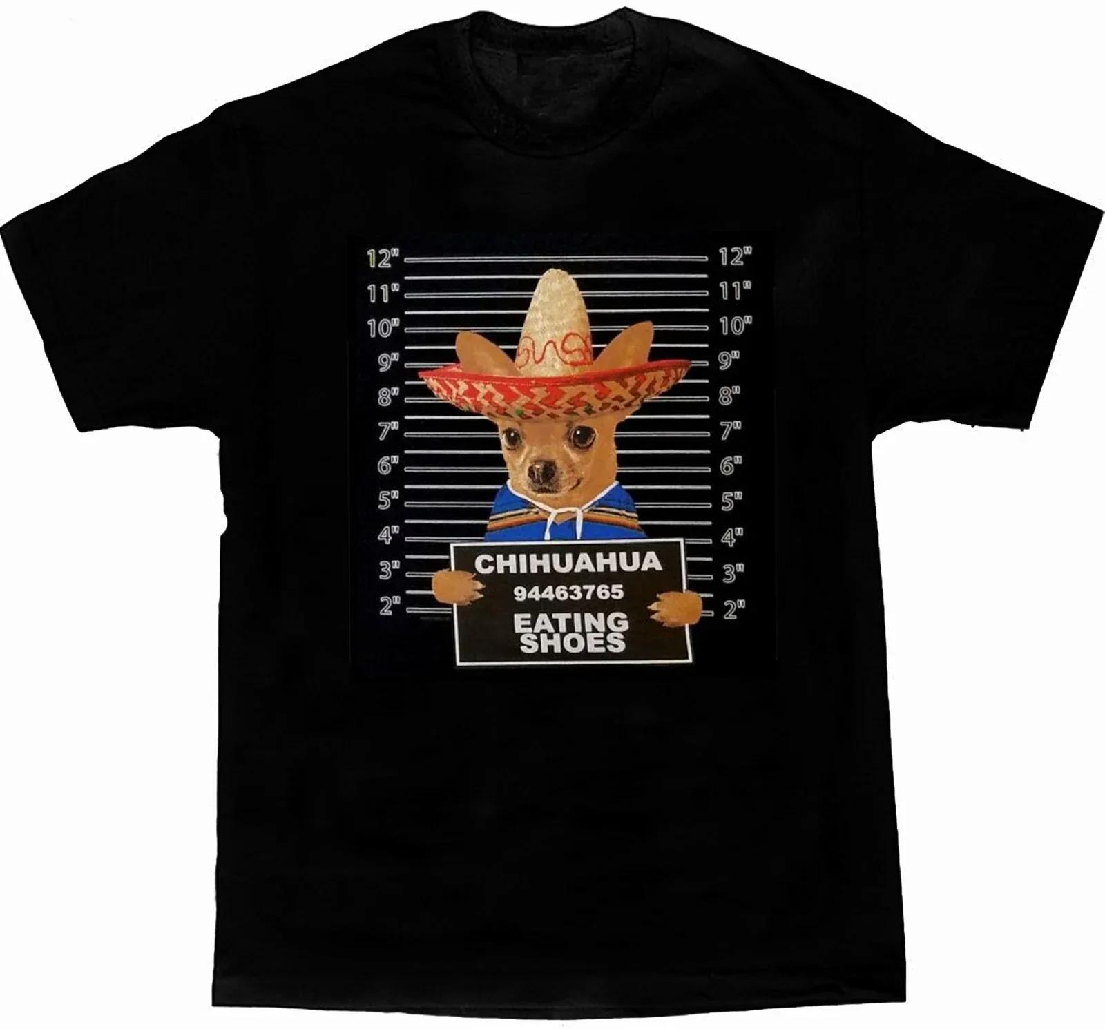 

Funny Dog Art Chihuahua Criminal Mug Shot Printed TShirt 100 Cotton ONeck Summer Short Sleeve Casual Mens Tshirt Size S3XL S