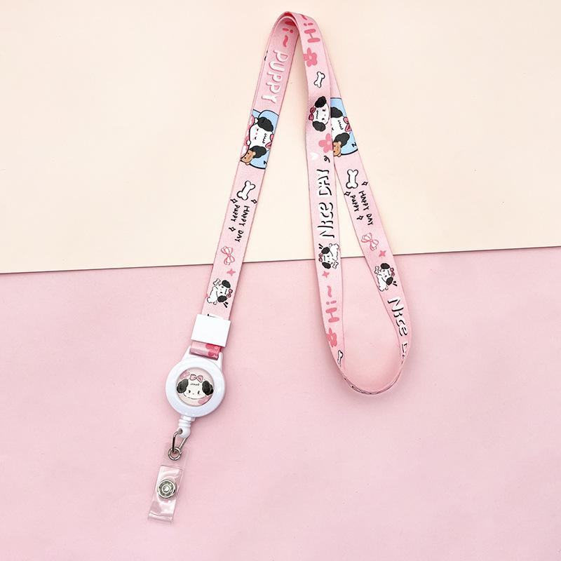 Cartoon Teleskopische Leichtziehbare Schnalle Lanyard Studenten Anti-Verlust Kartenhalter Halsband Langes Seil Arbeits Namensschild Namensschild Lanyard