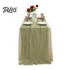 Everyday Use Tablecloth Cheesecloth Table Runner, Boho Rustic Farmhouse Gauze Long Sheer Themed Party Runner Fabric for Wedding Tea Baby Shower