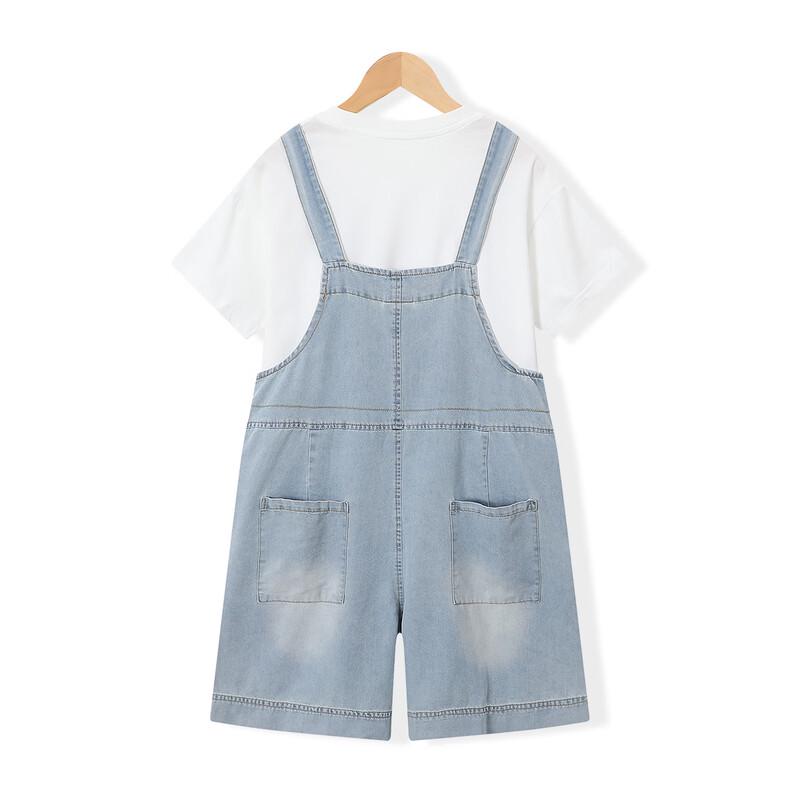 Montagut Mädchen Sommer Denim Latzhosen Set