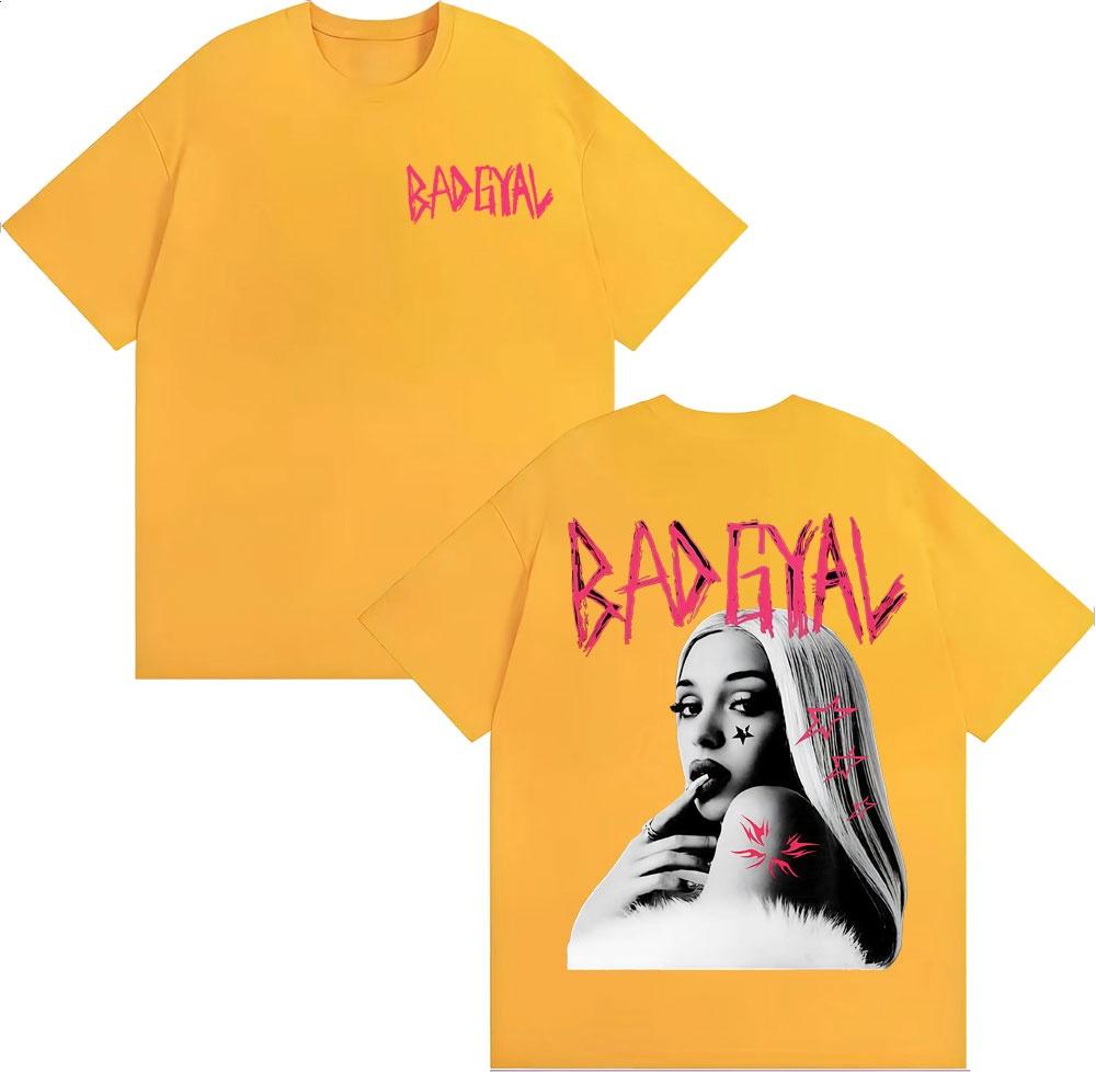 Singer Bad Gyal Album Graphic T-shirt Unisex's Women's Summer Cotton Y2K Clothing Breathable Hip Hop Round Neck Short Sleeve Top