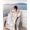 Heavy Industry Neck Sling Dress Women's Summer Long Dress Photo Backless Seaside Vacation Beach Dress