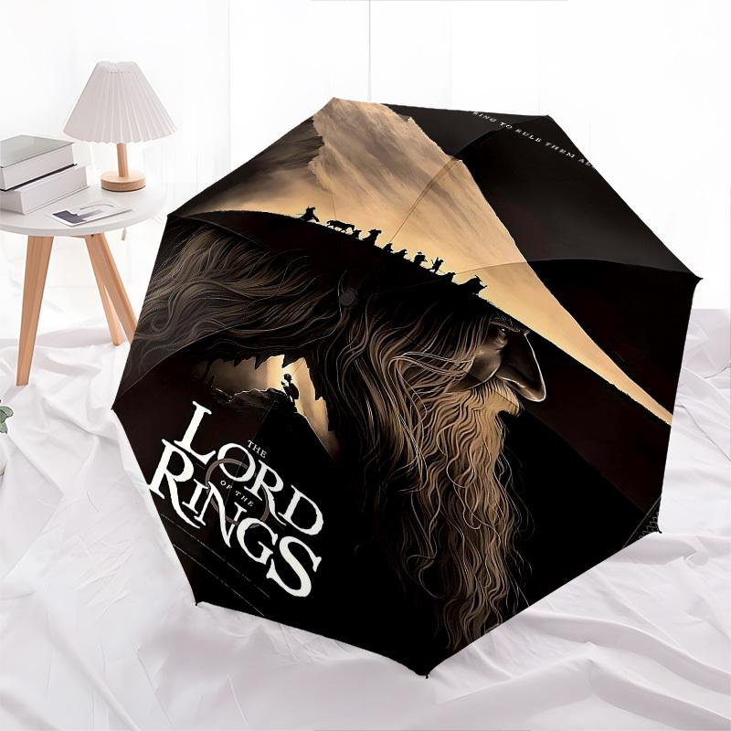 1pc ONE RING TO RULE THEM ALL. Automatic Folding Umbrella - Compact 8-Rib Design, Durable Plastic & Iron1038L