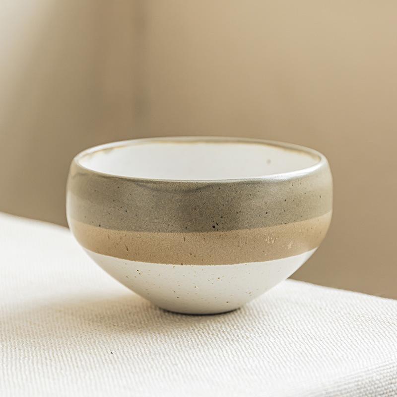 Japanese Bowl-Shaped Bowl Ceramic Rice Bowl Creative Color Matching Bowl Household Rice Bowl Tableware Small Bowl Restaurant Dessert Bowl