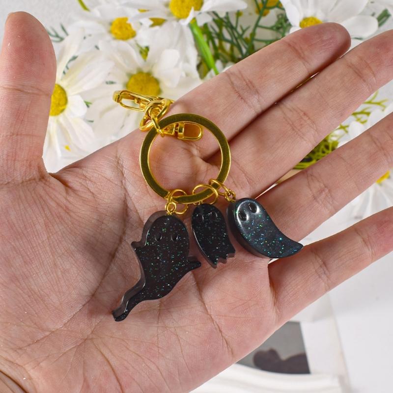 Resin Keychain Jewelry Making Mold Unique Halloween Epoxy Resin Casting Molds for Necklace and Keychain Gifts