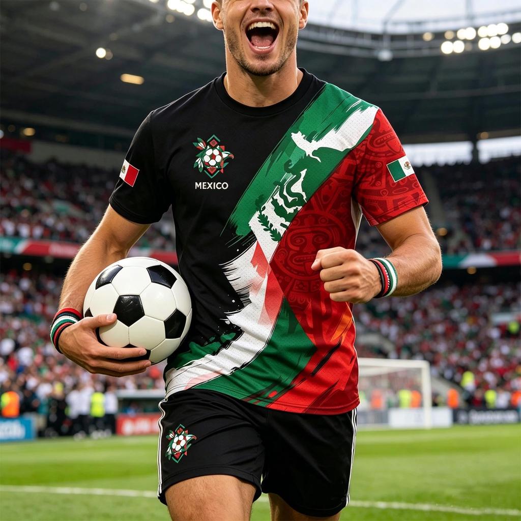 Unisex Retro Style Football Fan Jersey International Soccer Supporter Tee Short Sleeve Lightweight Breathable Material