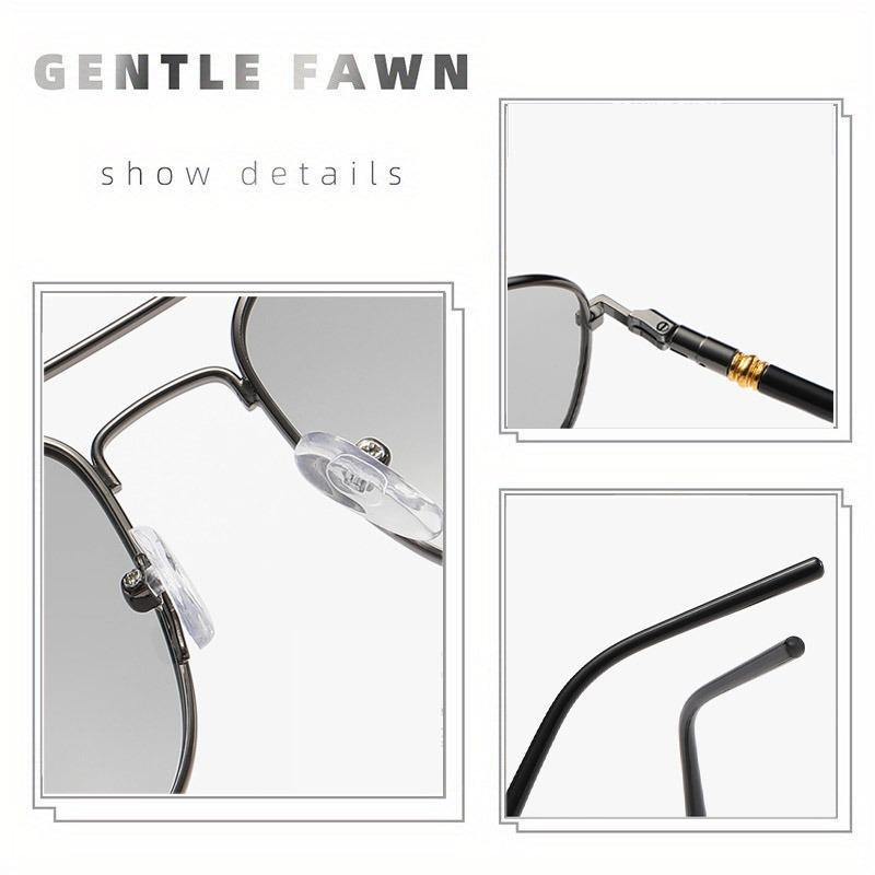 Non-polarized Night Vision Square Sunglasses for Men Women Outdoor Sports Driving Fishing Yellow Lens Metal Frame Adult Eyewear Glasses