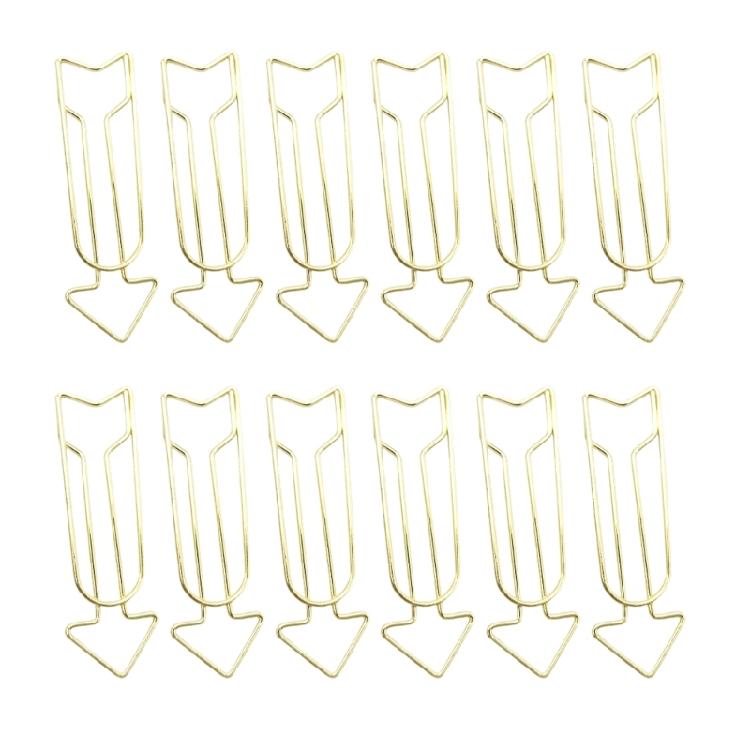 12Pcs Creative Paperclips Colored Metal Paper Clip Metal Bookmarks Clips for Display and Hanging Note Document Postcard