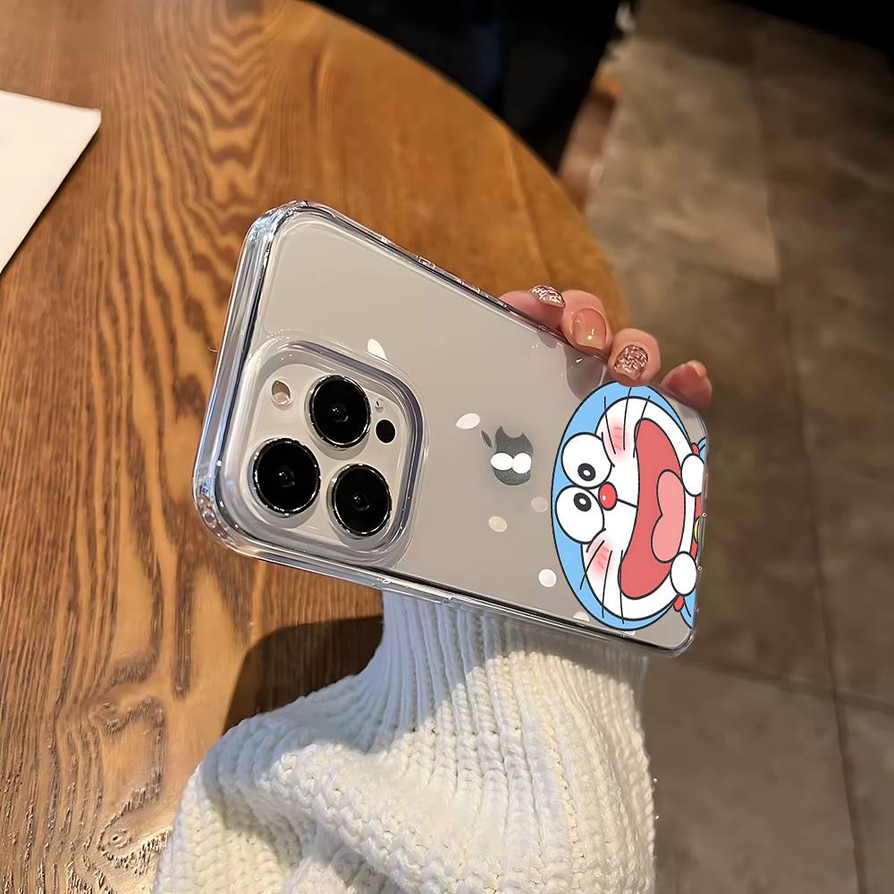 Anime Cute D-Doraemon-S Phone Case For IPhone 17 16 15 12 11 Pro Max 14 Plus 13 Mini Clear Cover Soft Funda