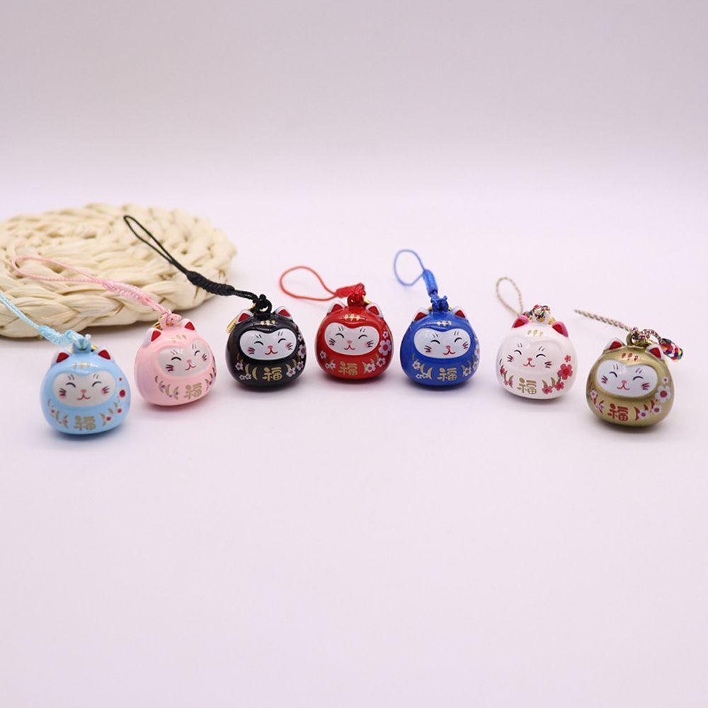 Cartoon Phone Pendant Maneki Neko Phone Charm Japanese Lucky Cat Keychain Mobile Phone Strap