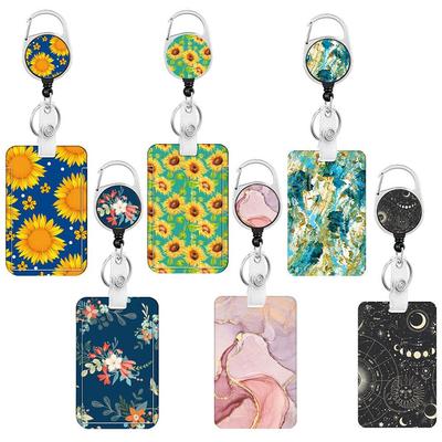Zinc Alloy Retractable Badge Reel & Epoxy Lanyard ID Holder Set