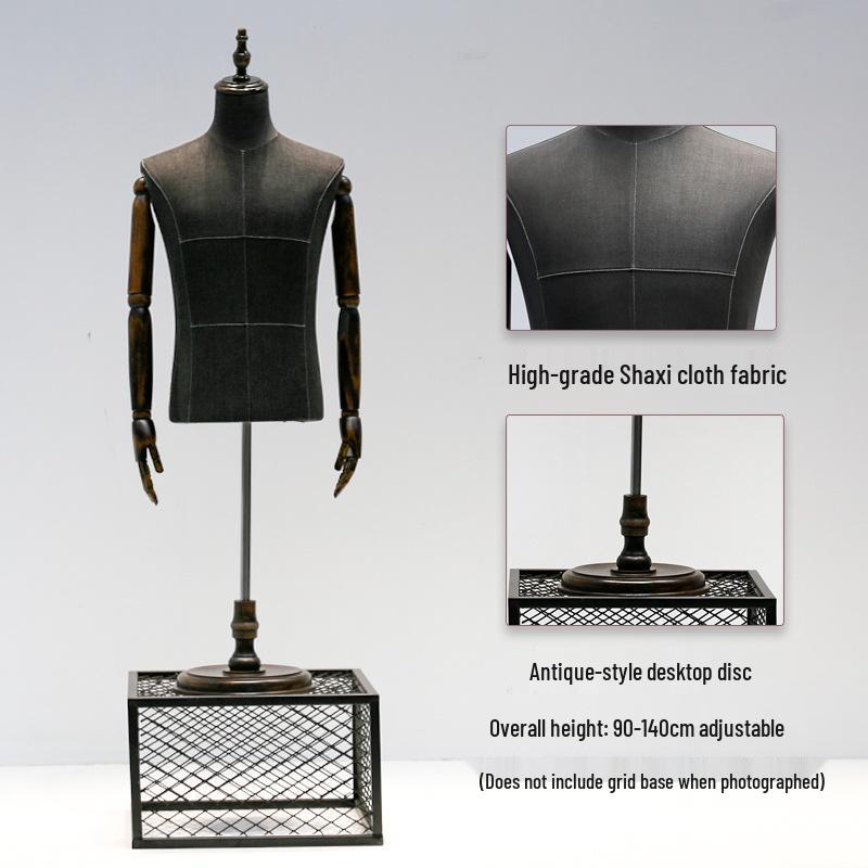 Luxury Sand-Washed Fabric Men's Tuxedo Display Mannequin Stand
