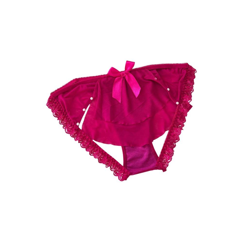 Low Waist Sheer Bow Lace Thong Bowknot Mesh Lace T Panties Lace Underwear  Home