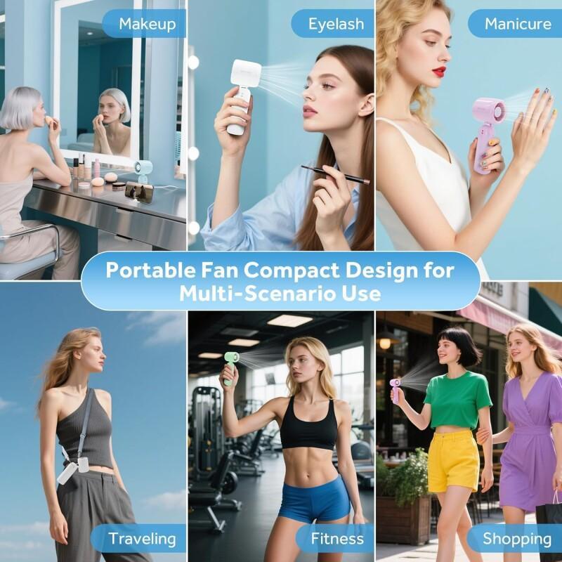 Portable Turbo Fan 3 In 1 High Speed Handheld Fan With Stepless Speed 1 100 Adjustable Rechargeable 90 Foldable Digital Display