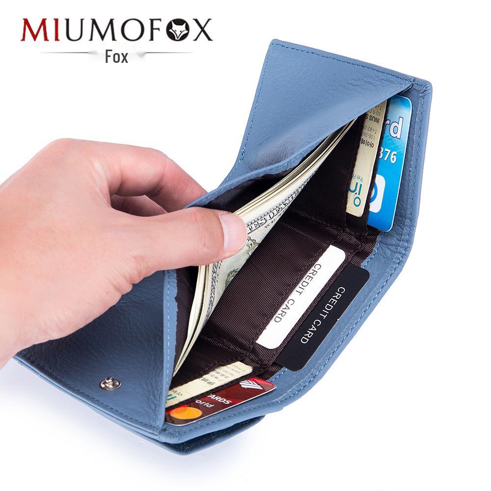 RFID Blocking Japanese Cowhide Women's Ultra-Thin Mini Wallet