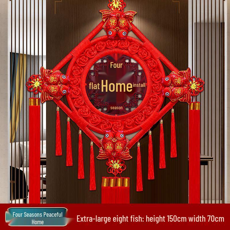 2025 High-End Chinese Knot Peace Fu Character Five Blessings Door Ornament for Living Room and Housewarming Decoration