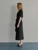 MUSE BY ROSE Peris Striped Puff Sleeve Top (Black)