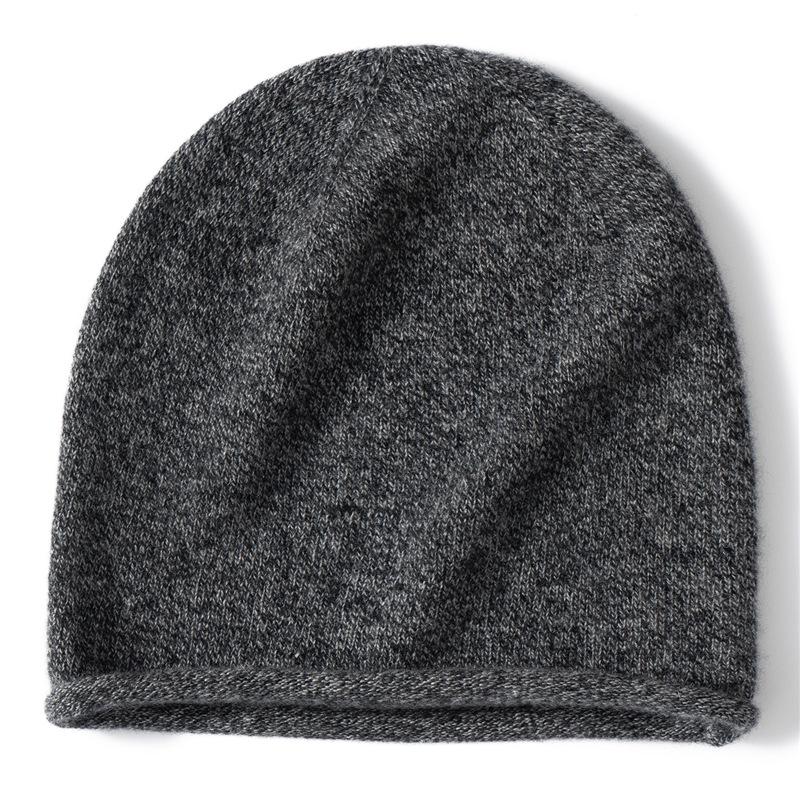 Women's 100% Pure Cashmere Autumn/Winter Versatile Knit Hat - Solid Color, Warm & Stylish
