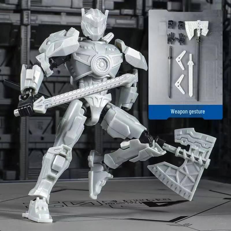13-Joint Articulated Mecha Figure: 3D Toy Armor for Kids' Creative Assembly