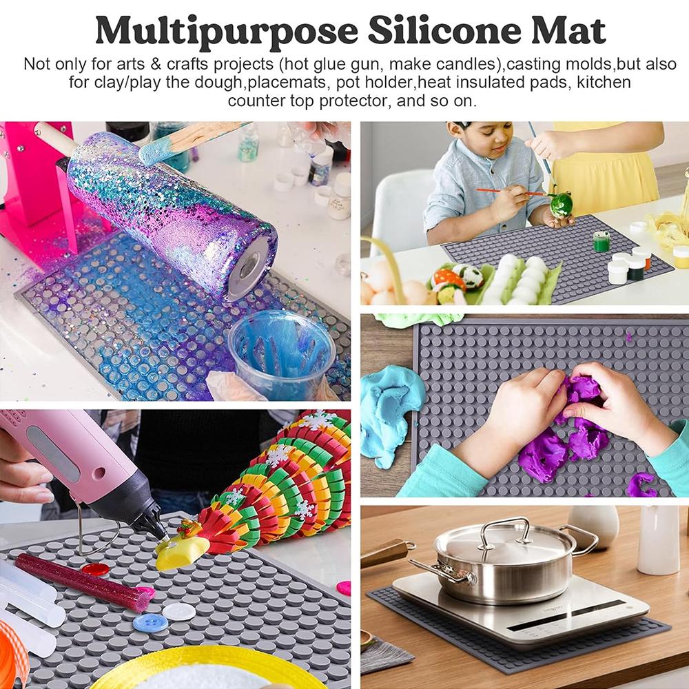 Silicone Resin Collector Mat Heat Resistant Mat Placemat Non-Slip Pad for Resin Molds Epoxy Resin Cup Turner Kitchen Counter