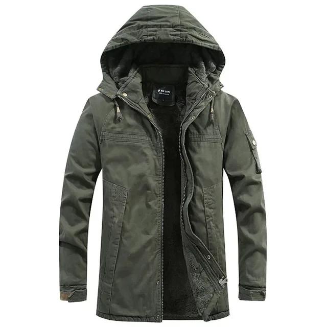 Coat Windproof Hooded Casual Winter Warm Varsity Jacket Men Parkas Jackets Man Men Washed Cotton Thick Fleece