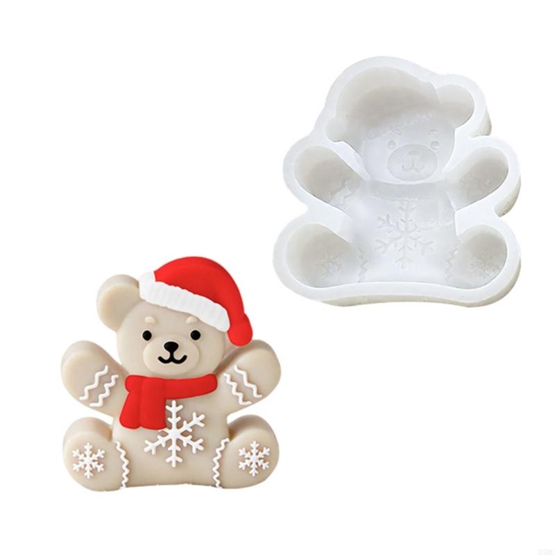 Christmas Bear Silicone Molds Easy Demolding Cake Molds Fondant Moulds for Candle Soap Candy Chocolate Mould