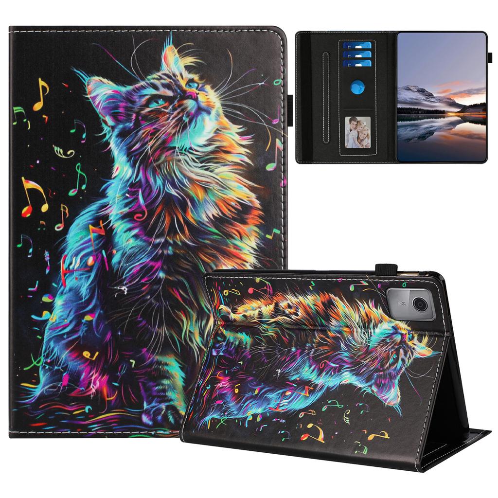 Tablet Case For Lenovo Tab M11/Xiaoxin Pad 11 2024 Pattern Leather Cover with Auto Sleep/Wake, Card Holder