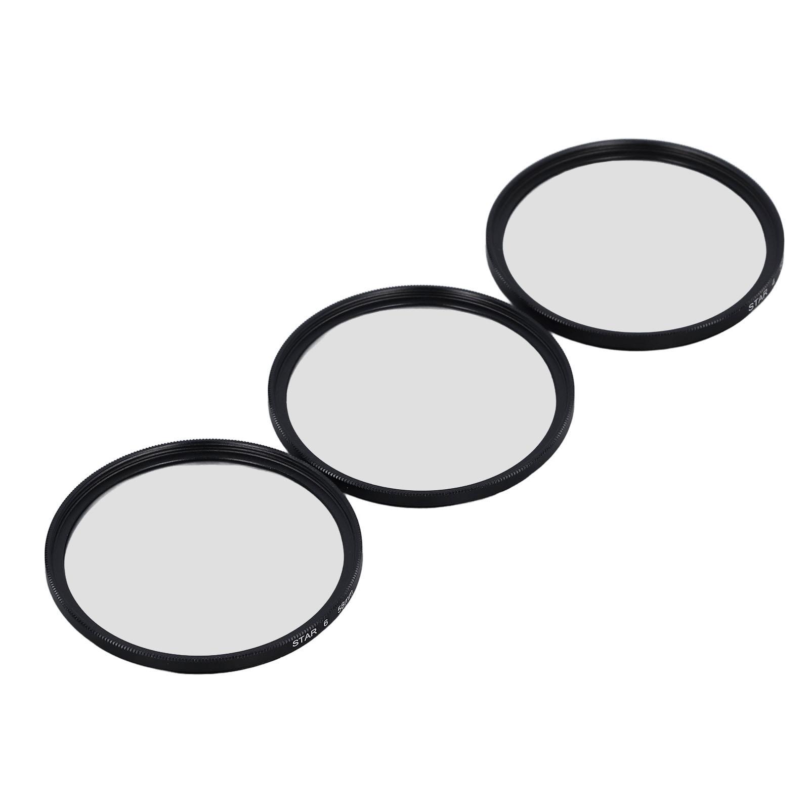 

3 шт. 58 мм Звездный фильтр Оптическое стекло 4 6 8 лучей Тонкий Звездный взрыв Спецэффекты Фильтр для Микро