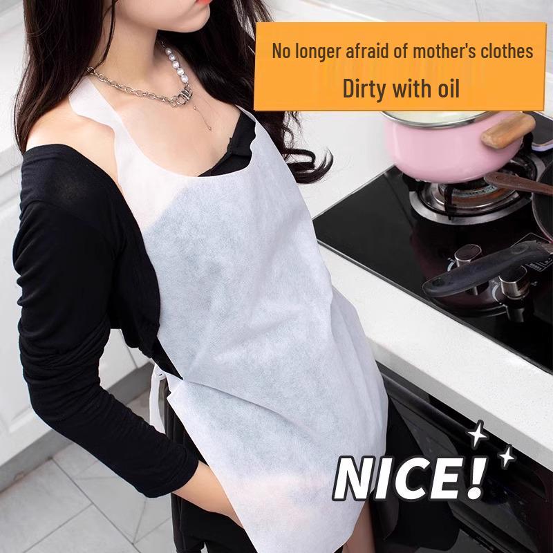 Disposable Non-Woven Waterproof Apron for Adults and Children - Kitchen and Catering Use