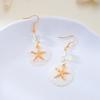 Handmade Bohemia Starfish Shell Dangle Earrings for Women Girls Exquisite Crystal Metal Ear Hook Earrings Fashion Jewelry Gift
