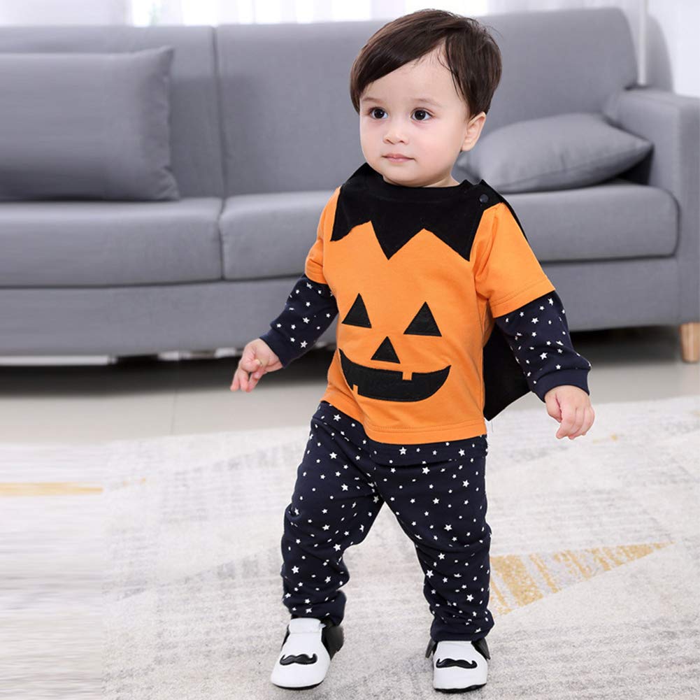 Ymgot Halloween Costume, Pumpkin and Magician, 4-Piece Set, Baby/Child Cosplay Costume, All Saints' Day (120)